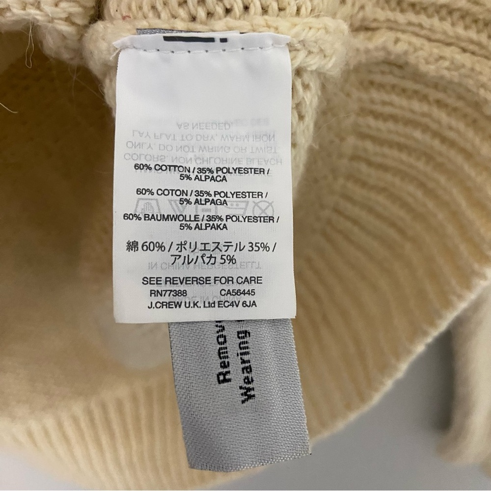 Madewell Fair Isle Pullover Sweater Beige Alpaca Cotton Blend Winter Sz M - Picture 7 of 8